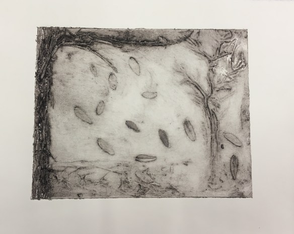 collograph trees 2 8 x 10 inches 2016