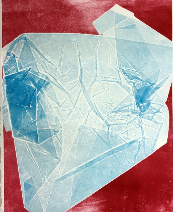 folded paper I monotype 11 x 14 inches 2016